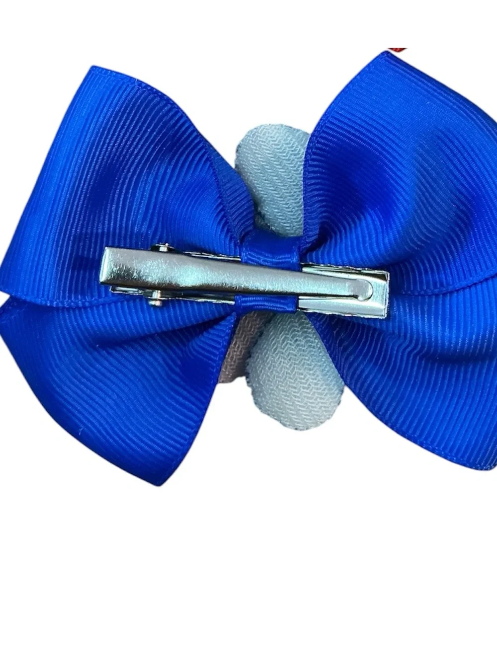 Blue Flower Bow Hair Clips Set of 2 New On Card